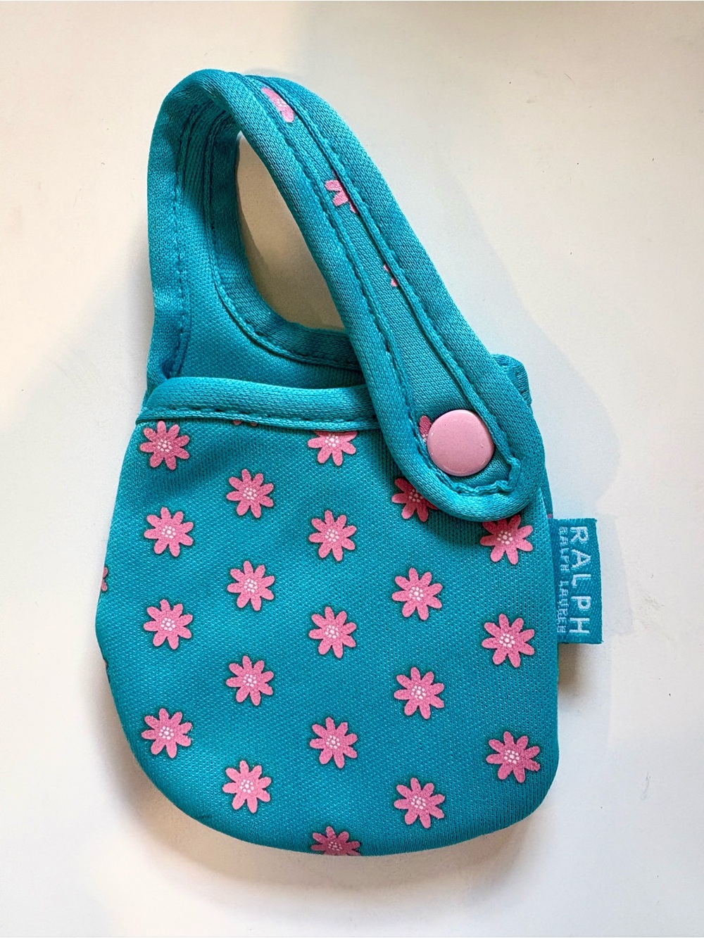 Ralph Lauren 2000’s Mini Bag Charm Teal and Pink Floral Mini Accessories